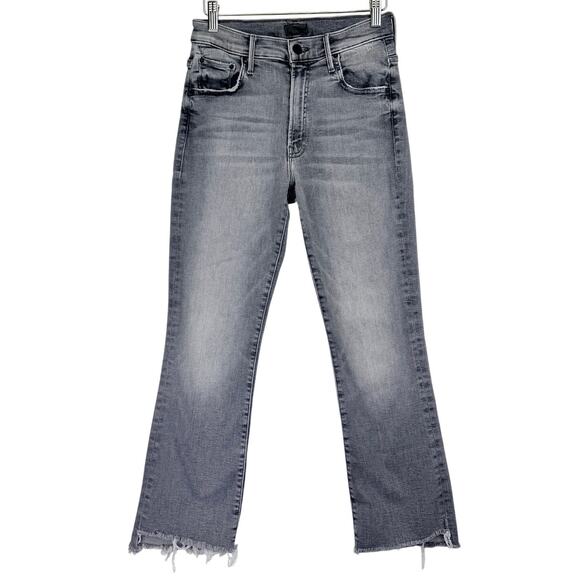 MOTHER Jeans The Insider Crop Step Fray 26 Gray Barely There Distressed Raw Hem - Picture 3 of 14